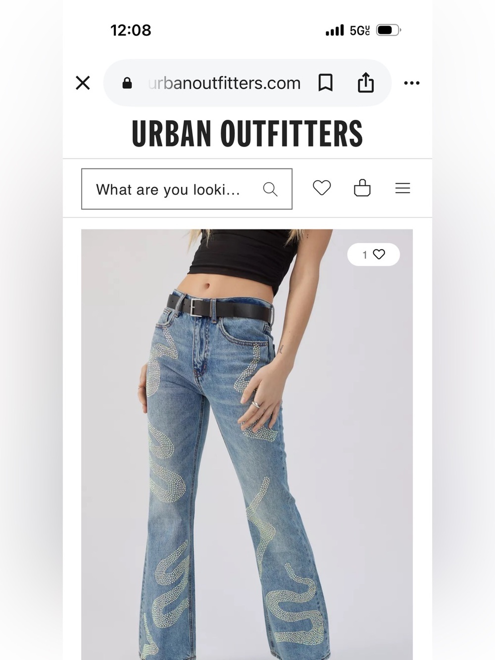 UO /BDG‎ Rhinestone  Embellished Blue Jeans NWT retail 119